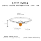 Heart Shape Citrine and Diamond Dainty Promise Ring with Beaded Detailing Citrine - ( AAA ) - Quality - Rosec Jewels
