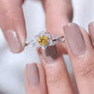 Nature Inspired Citrine and Diamond Engagement Ring Citrine - ( AAA ) - Quality - Rosec Jewels