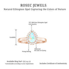 1 CT Teardrop Ethiopian Opal Ring with Diamond Accent Ethiopian Opal - ( AAA ) - Quality - Rosec Jewels