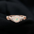 3/4 CT Ethiopian Opal and Diamond Crossover Engagement Ring Ethiopian Opal - ( AAA ) - Quality - Rosec Jewels