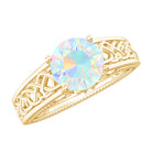 Vintage Style Ethiopian Opal Celtic Knot Band Ring with Diamond Ethiopian Opal - ( AAA ) - Quality - Rosec Jewels