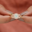 1.5 CT Ethiopian Opal Vintage Engagement Ring with Diamond Ethiopian Opal - ( AAA ) - Quality - Rosec Jewels