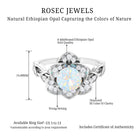 Ethiopian Opal Flower Engagement Ring with Diamond Accent Ethiopian Opal - ( AAA ) - Quality - Rosec Jewels