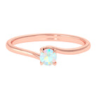 Round Cut Solitaire Ethiopian Opal Bypass Promise Ring Ethiopian Opal - ( AAA ) - Quality - Rosec Jewels