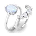 1.25 CT Moonstone and Diamond Engagement Enhancer Ring Set Moonstone - ( AAA ) - Quality - Rosec Jewels