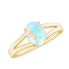 1.25 CT Oval Cut Solitaire Ethiopian Opal Split Shank Engagement Ring Ethiopian Opal - ( AAA ) - Quality - Rosec Jewels