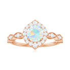 1.50 CT Ethiopian Opal Vintage Engagement Ring with Diamond Accent Ethiopian Opal - ( AAA ) - Quality - Rosec Jewels
