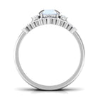 Round Moonstone Designer Trio Wedding Ring Set with Diamond Moonstone - ( AAA ) - Quality - Rosec Jewels
