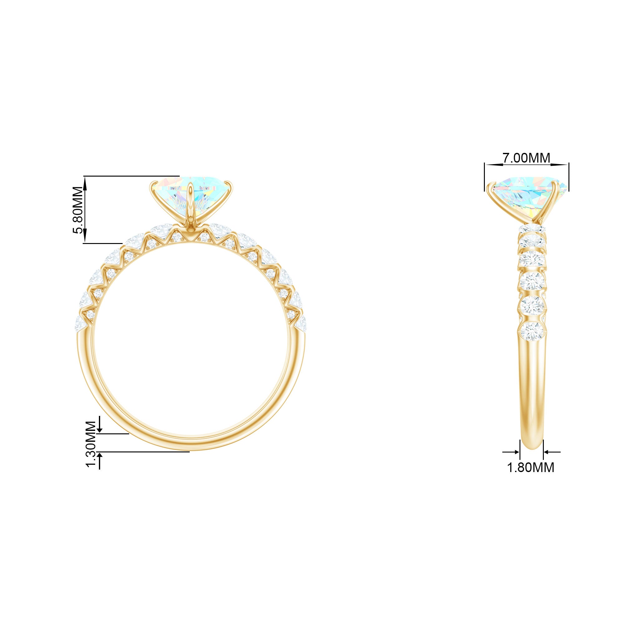 Heart Shape Ethiopian Opal Engagement Ring with Diamond Ethiopian Opal - ( AAA ) - Quality - Rosec Jewels