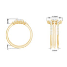 2.25 CT Oval Zircon Trio Wedding Ring Set in Gold Zircon - ( AAAA ) - Quality - Rosec Jewels