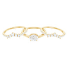 2.25 CT Oval Zircon Trio Wedding Ring Set in Gold Zircon - ( AAAA ) - Quality - Rosec Jewels