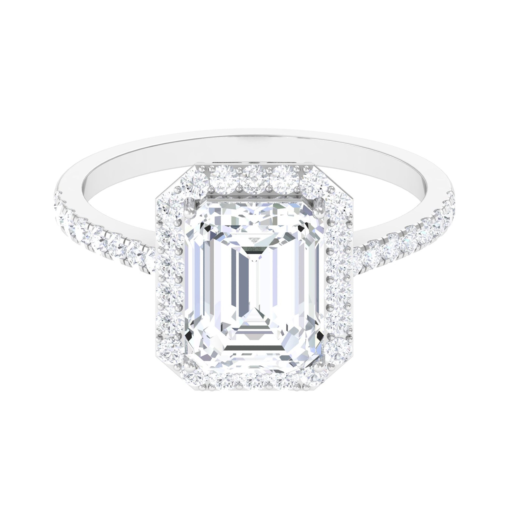 4.75 CT Octagon Cut Zircon Classic Engagement Ring Zircon - ( AAAA ) - Quality - Rosec Jewels