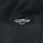 Minimal Black Opal Solitaire Promise Ring in Gold Black Opal - ( AAA ) - Quality 92.5 Sterling Silver 5 - Rosec Jewels