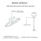 2 CT Peg Head Moissanite Solitaire Engagement Ring in Silver - Rosec Jewels