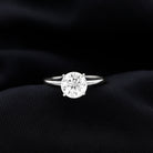 2 CT Peg Head Moissanite Solitaire Engagement Ring in Silver - Rosec Jewels