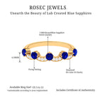 Crown Anniversary Band with Lab Created Blue Sapphire and Diamond Lab Created Blue Sapphire - ( AAAA ) - Quality - Rosec Jewels