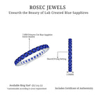 Princess Cut Created Blue Sapphire Stackable Eternity Band Ring in Gold Lab Created Blue Sapphire - ( AAAA ) - Quality - Rosec Jewels