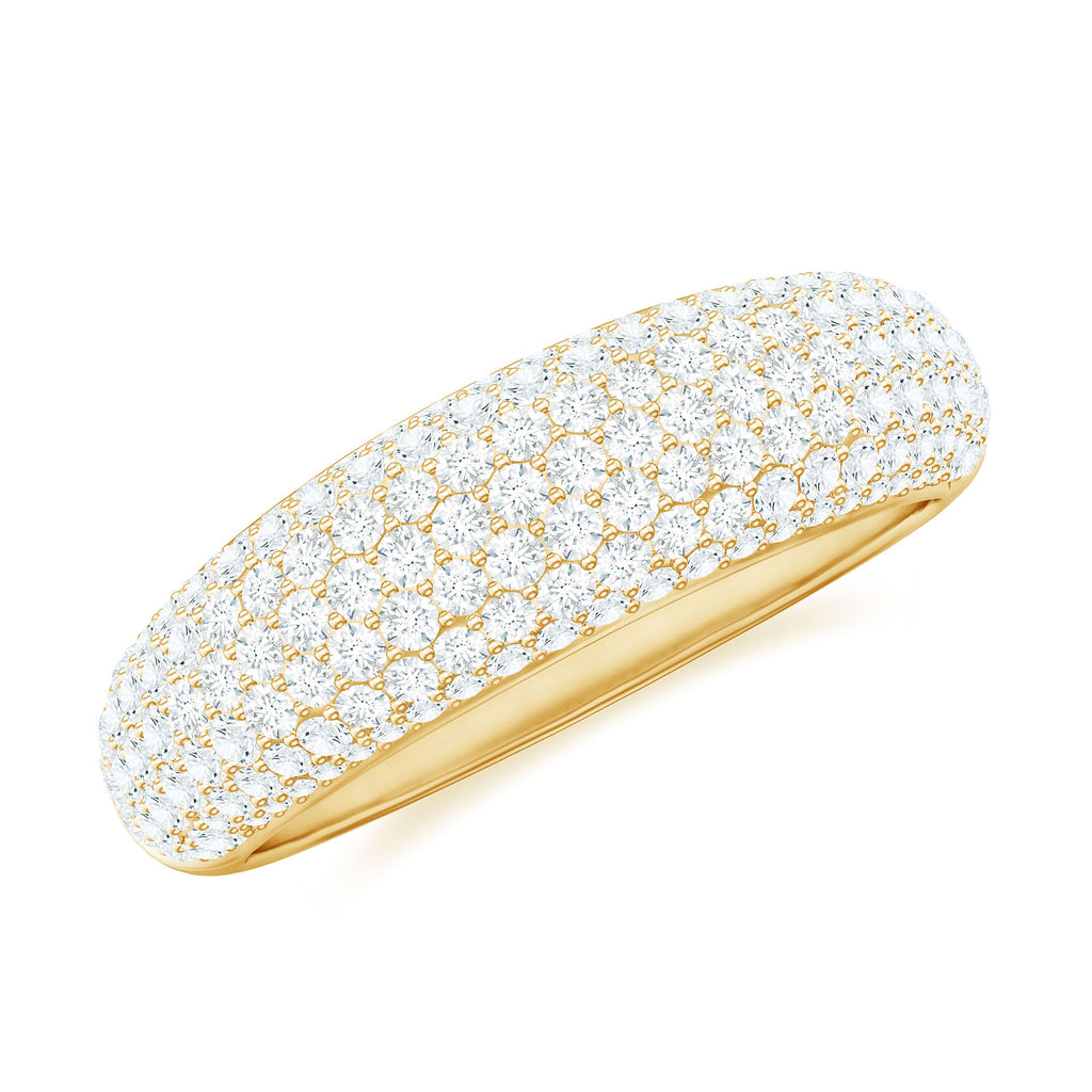 1.75 CT Pave Set Zircon Statement Anniversary Band Ring in Gold Zircon - ( AAAA ) - Quality - Rosec Jewels