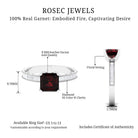 3.25 CT Asscher Cut Garnet Solitaire Engagement Ring with Diamond Garnet - ( AAA ) - Quality - Rosec Jewels
