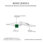 Princess Cut Created Emerald Engagement Ring with Moissanite Enhancer Lab Created Emerald - ( AAAA ) - Quality - Rosec Jewels