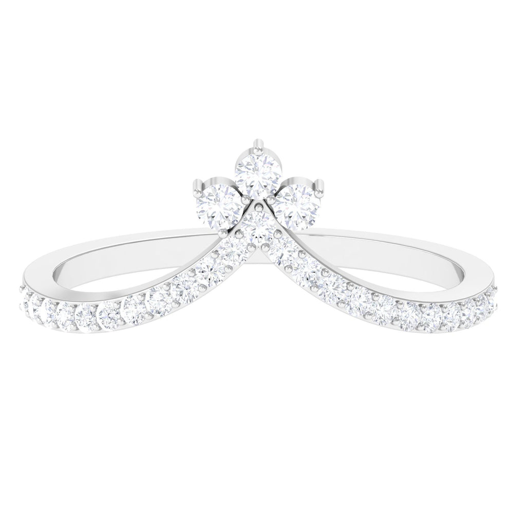 1/4 CT Moissanite Chevron Wedding Ring Enhancer for Women Moissanite - ( D-VS1 ) - Color and Clarity - Rosec Jewels