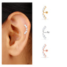 Simple Moissanite Curved Crawler Earring for Helix Piercing Moissanite - ( D-VS1 ) - Color and Clarity - Rosec Jewels