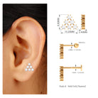 Moissanite Cluster Triangle Earring for Helix Piercing Moissanite - ( D-VS1 ) - Color and Clarity - Rosec Jewels