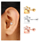 Moissanite Dog Paw Print Helix Earring in Gold Moissanite - ( D-VS1 ) - Color and Clarity - Rosec Jewels