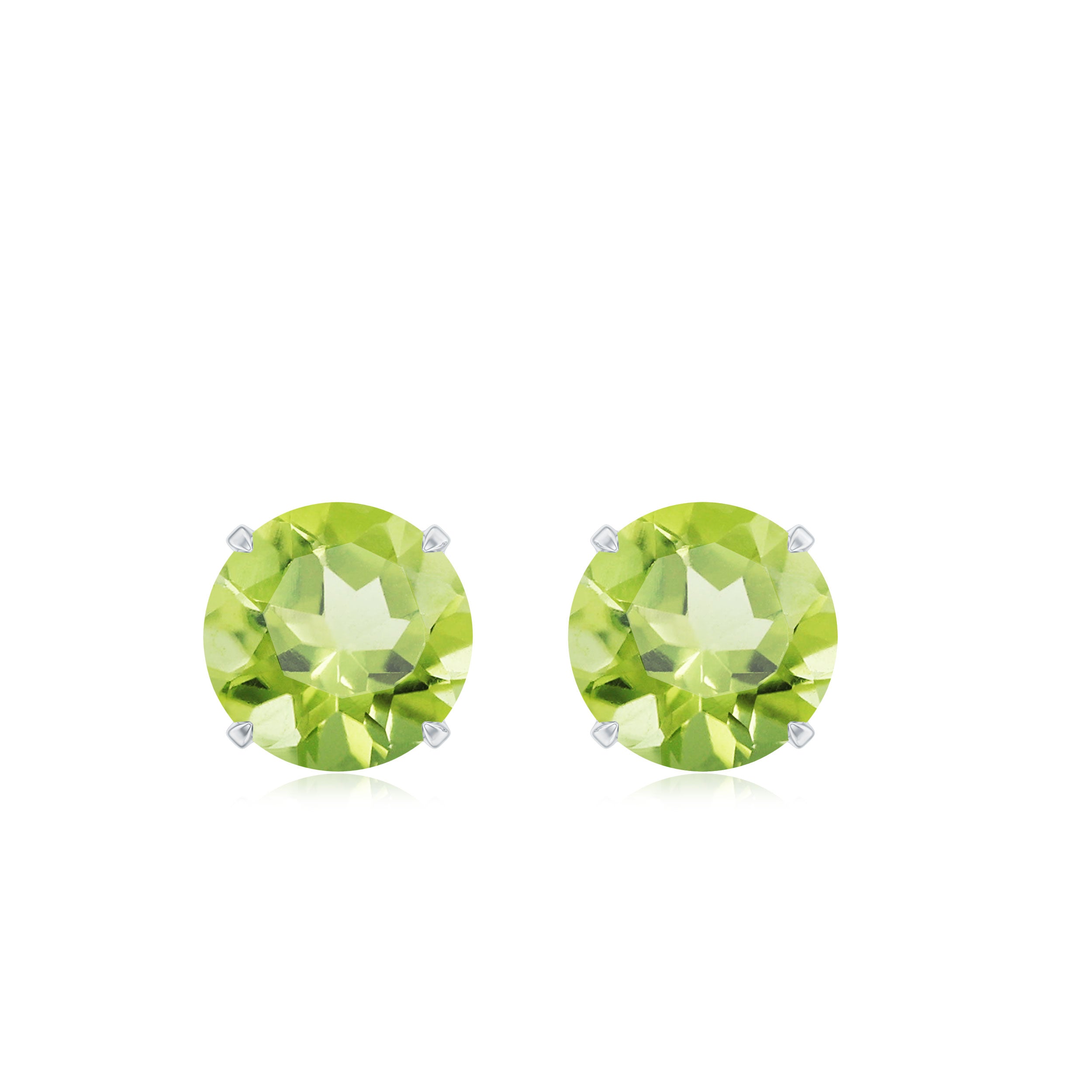 August Birthstone 1/2 CT Round Cut Peridot Solitaire Stud Earrings for Women Peridot - ( AAA ) - Quality - Rosec Jewels