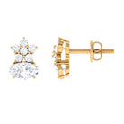 1 CT Certified Zircon Flower Stud Earrings in Gold Zircon - ( AAAA ) - Quality - Rosec Jewels