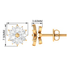 1/2 CT Marquise Zircon Flower Stud Earrings in Gold Zircon - ( AAAA ) - Quality - Rosec Jewels