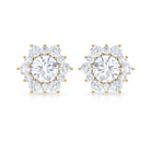 2.50 CT Halo Stud Earrings with Moissanite Moissanite - ( D-VS1 ) - Color and Clarity - Rosec Jewels
