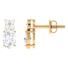 1.75 CT Certified Zircon Gold Stud Earrings in Prong Setting Zircon - ( AAAA ) - Quality - Rosec Jewels