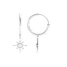 1/2 CT Zircon Gold Starburst Hoop Drop Earrings Zircon - ( AAAA ) - Quality - Rosec Jewels
