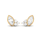 1 CT Marquise and Round Cut Zircon Trio Stud Earrings Zircon - ( AAAA ) - Quality - Rosec Jewels