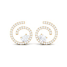 3/4 CT Zircon Swirl Stud Earrings in Gold Zircon - ( AAAA ) - Quality - Rosec Jewels