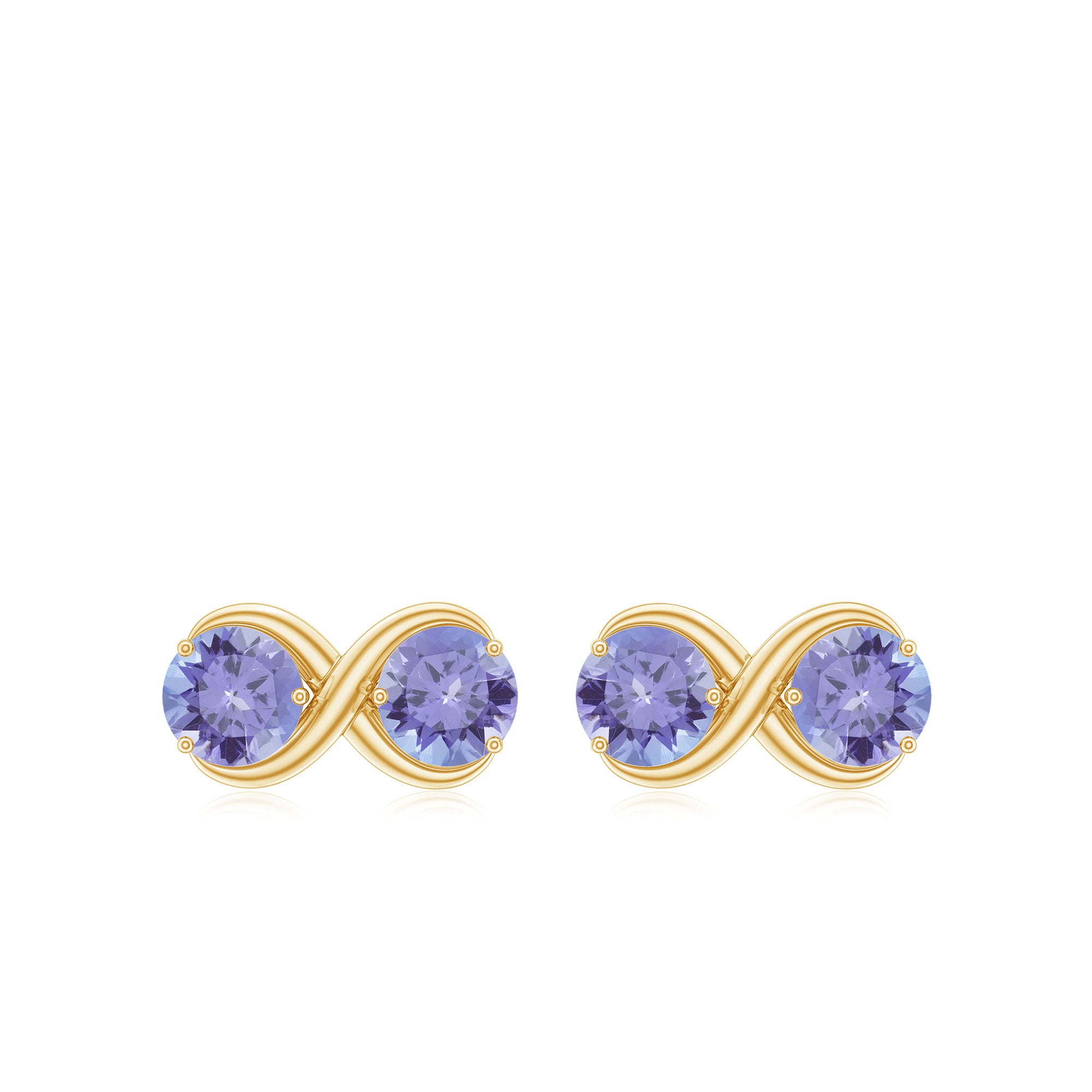 1.25 CT Simple Tanzanite Two Stone Infinity Stud Earrings Tanzanite - ( AAA ) - Quality - Rosec Jewels