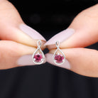 1/2 CT Pink Tourmaline Solitaire Gold Infinity Stud Earring Pink Tourmaline - ( AAA ) - Quality - Rosec Jewels
