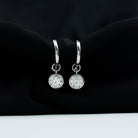 Bezel Set Moissanite and Silver Hinged Hoop Earrings - Rosec Jewels