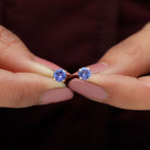 1 CT Round Cut Tanzanite Solitaire Stud Earrings in Gold Tanzanite - ( AAA ) - Quality - Rosec Jewels