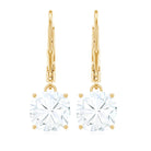 Cushion Cut Moissanite Solitaire Drop Earrings Moissanite - ( D-VS1 ) - Color and Clarity - Rosec Jewels