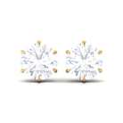 6 Claw Set Round Zircon Solitaire Stud Earrings Zircon - ( AAAA ) - Quality - Rosec Jewels