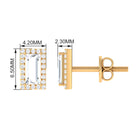 1.25 CT Classic Zircon Halo Stud Earrings in Gold Zircon - ( AAAA ) - Quality - Rosec Jewels