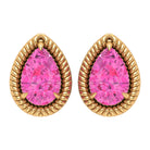 Pear Cut Pink Sapphire Solitaire Stud Earrings in Rope Frame Pink Sapphire - ( AAA ) - Quality - Rosec Jewels
