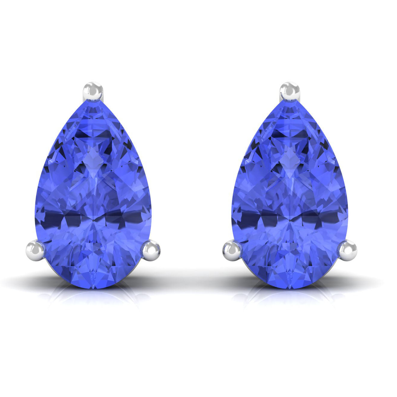 1.75 CT Pear Cut Tanzanite Solitaire Stud Earrings Tanzanite - ( AAA ) - Quality - Rosec Jewels