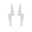 Natural Diamond Thunderbolt Stud Earrings in Gold Diamond - ( HI-SI ) - Color and Clarity - Rosec Jewels