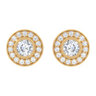 1/4 CT Round Moissanite Halo Bridal Stud Earrings Moissanite - ( D-VS1 ) - Color and Clarity - Rosec Jewels