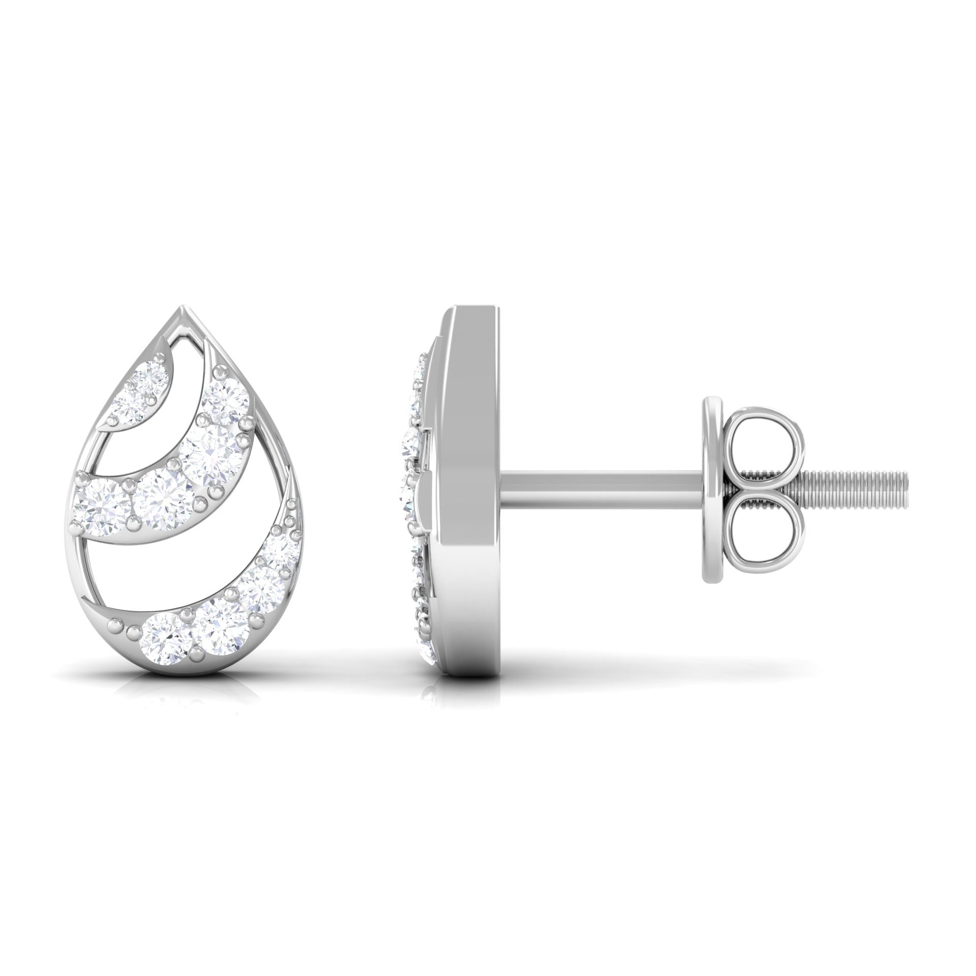 1/4 CT Minimal Zircon Teardrop Stud Earrings in Gold Zircon - ( AAAA ) - Quality - Rosec Jewels