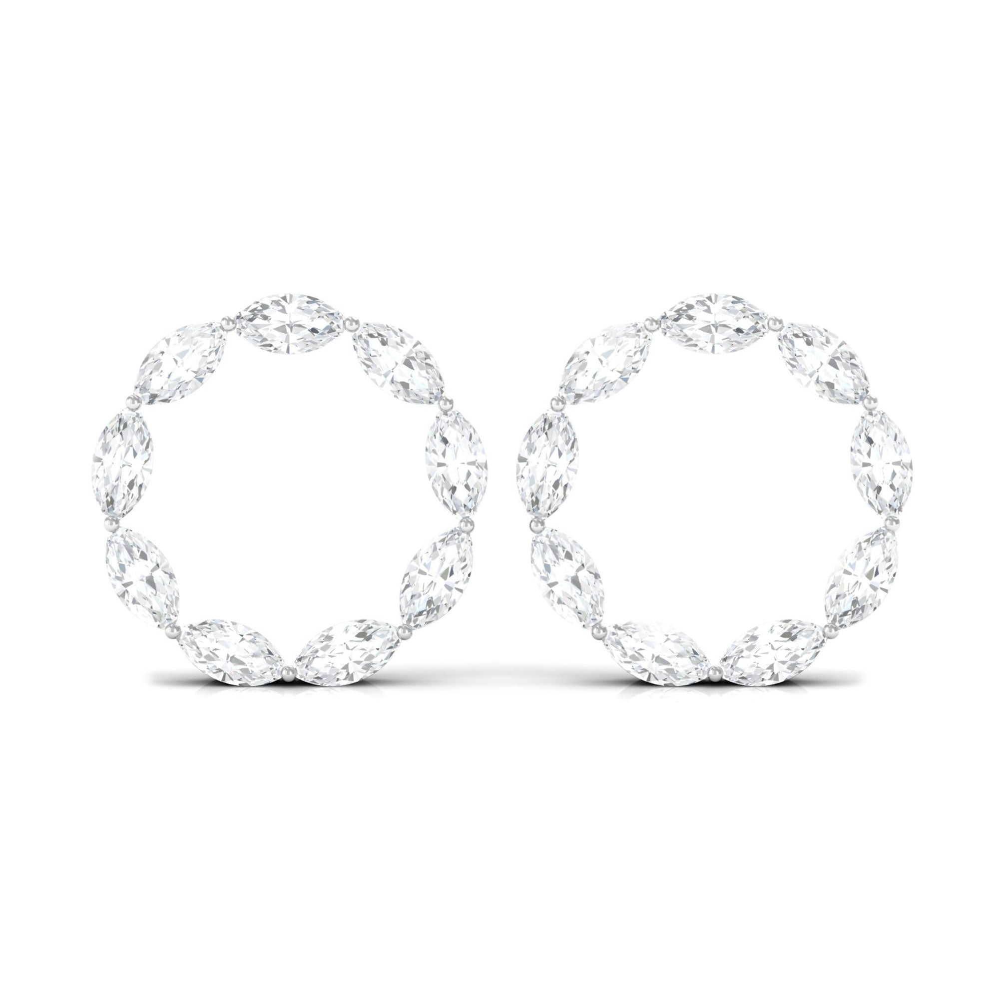1/2 CT Marquise Zircon Eternity Stud Earrings in Gold Zircon - ( AAAA ) - Quality - Rosec Jewels