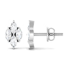 1 CT Marquise Zircon Gold Stud Earrings in Prong Setting Zircon - ( AAAA ) - Quality - Rosec Jewels